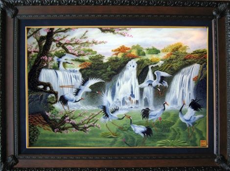 Pittura intitolato "crane 03" da Anh Ngoc Le, Opera d'arte originale, Olio