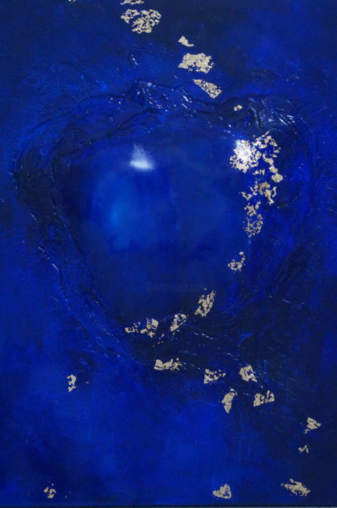 Peinture intitulée "Femmère bleue dos,…" par Marine Tessier, Œuvre d'art originale, Coulage