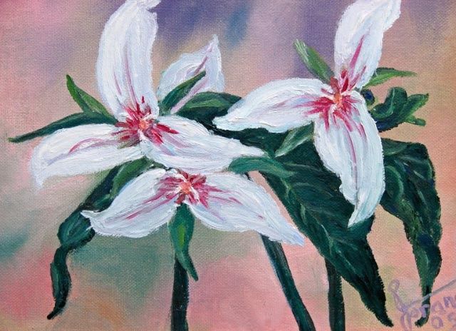 Painting titled "Trillium" by Marie-Therese Forand, Original Artwork