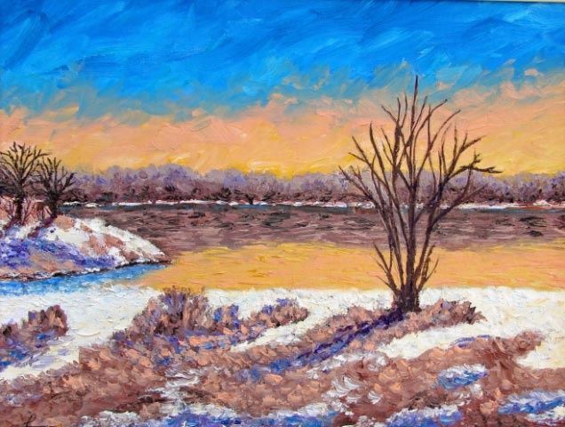 Painting titled "Afternoon Glow" by Marie-Therese Forand, Original Artwork