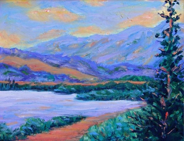 Painting titled "Rockies British Col…" by Marie-Therese Forand, Original Artwork, Oil