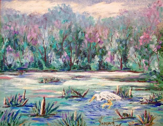 Картина под названием "Mystic Marsh Pelee…" - Marie-Therese Forand, Подлинное произведение искусства