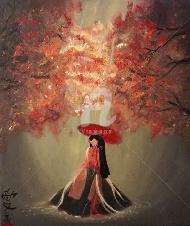 Картина под названием "Fleur de Lumière" - Ême Toua, Подлинное произведение искусства, Акрил
