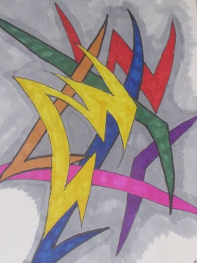 Drawing titled "sharp abstraction" by Michael Tubiak, Original Artwork