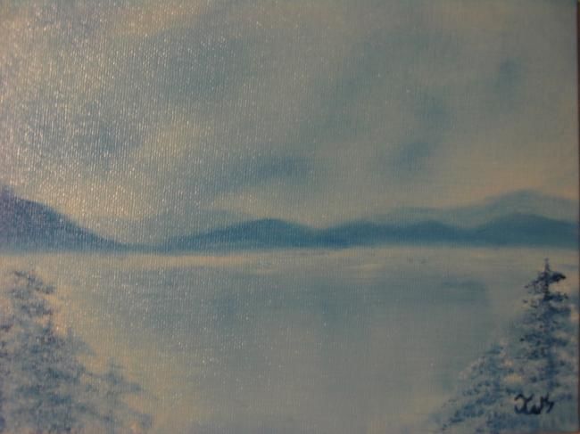 Картина под названием "Blue Winter series…" - Trine Meyer Vogsland, Подлинное произведение искусства