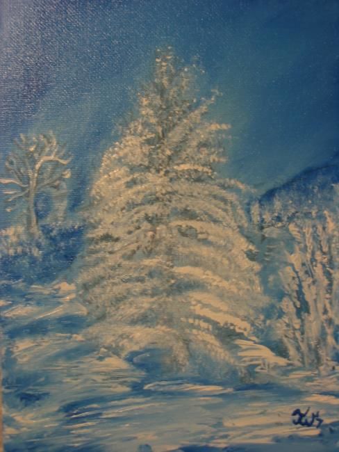 Painting titled "Blue Winter Series…" by Trine Meyer Vogsland, Original Artwork