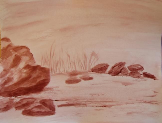 Painting titled "A Few Rocks" by Trine Meyer Vogsland, Original Artwork