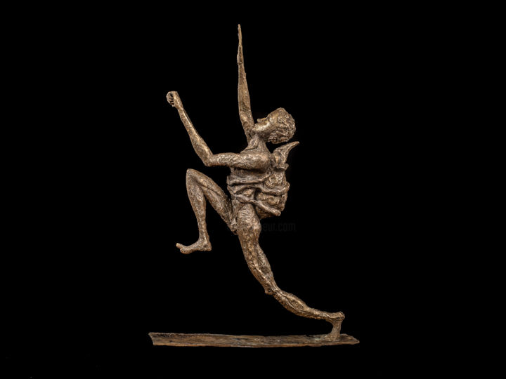 Sculpture intitulée "Le grimpeur" par Muder, Œuvre d'art originale, Métaux