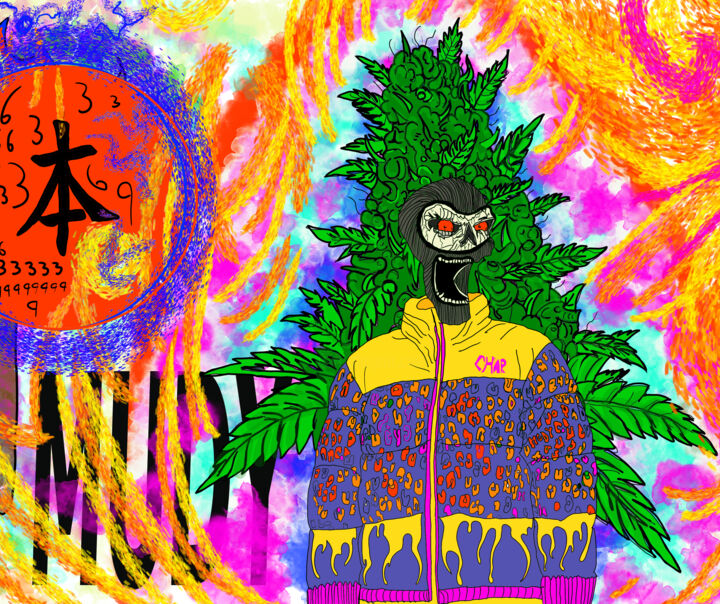 Arte digital titulada "4:20 time" por Mudy, Obra de arte original, Pintura Digital