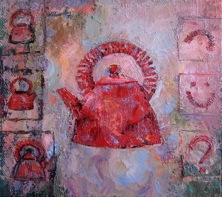 Pintura titulada "Биография красного…" por Olga Mukhariamova, Obra de arte original, Oleo