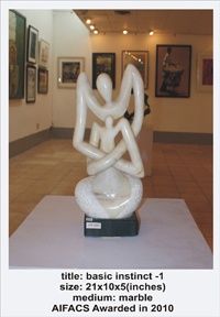 Γλυπτική με τίτλο "basic instinct-1" από Mukul Mishra, Αυθεντικά έργα τέχνης, Πέτρα