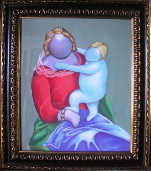 Pintura titulada ""Mother and Child"" por Modesto Mulet, Obra de arte original, Otro