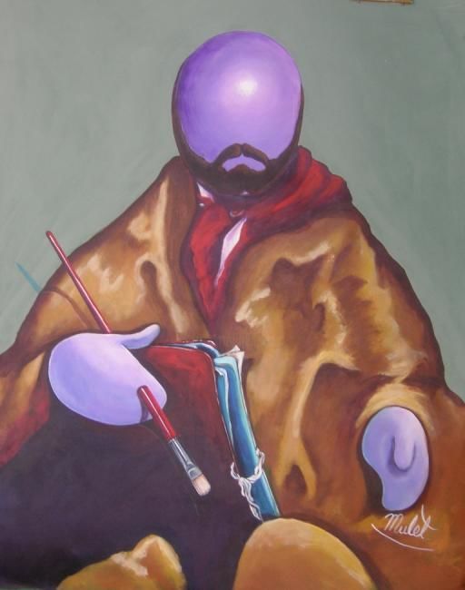 Pintura titulada ""Self portrait"" por Modesto Mulet, Obra de arte original, Otro