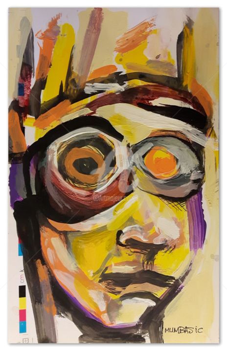 Painting titled "portrait 7" by Mumbasic, Original Art, Acrylic