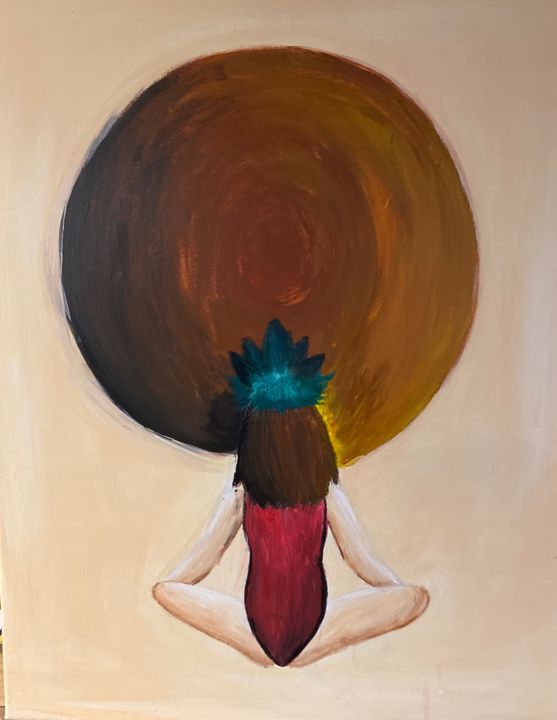 Painting titled "Méditation" by Mune Nomade, Original Artwork, Acrylic
