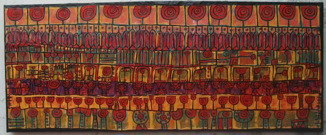 Pintura titulada "Satisfecho - a -p-t…" por Muniek, Obra de arte original,