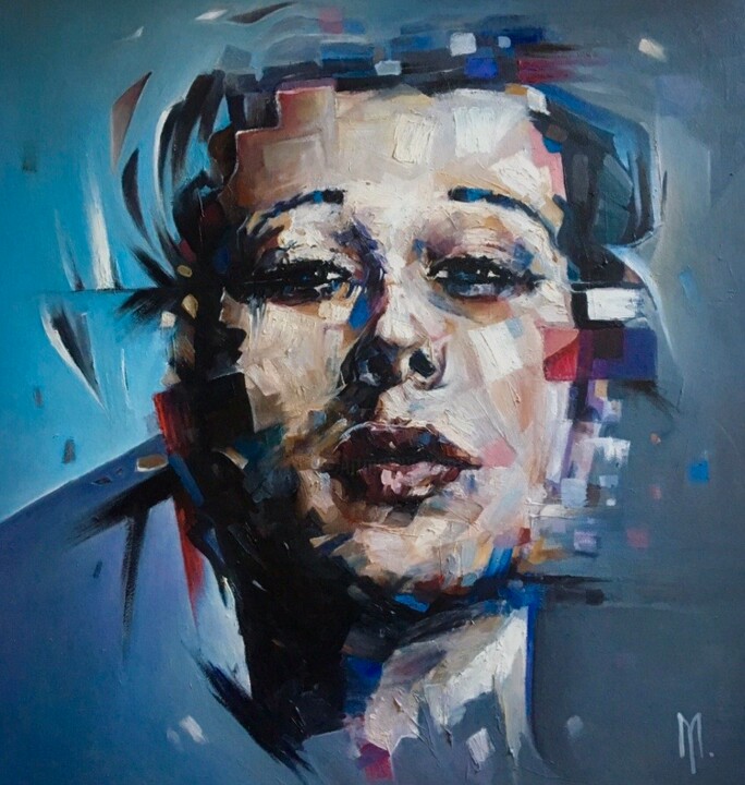 Картина под названием "gaze" - Yura Matiyashchuk, Подлинное произведение искусства, Масло