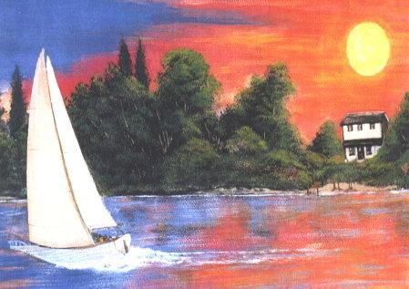 Painting titled "Grant Farm Island" by Thom Green, Original Artwork