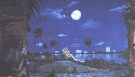 Peinture intitulée "Moontune" par Thom Green, Œuvre d'art originale