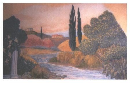 Painting titled "Tuscan Landscape" by Thom Green, Original Artwork