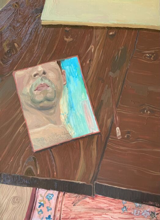 제목이 "Self portrait"인 미술작품 Murat Bulut로, 원작, 기름 목재 패널에 장착됨