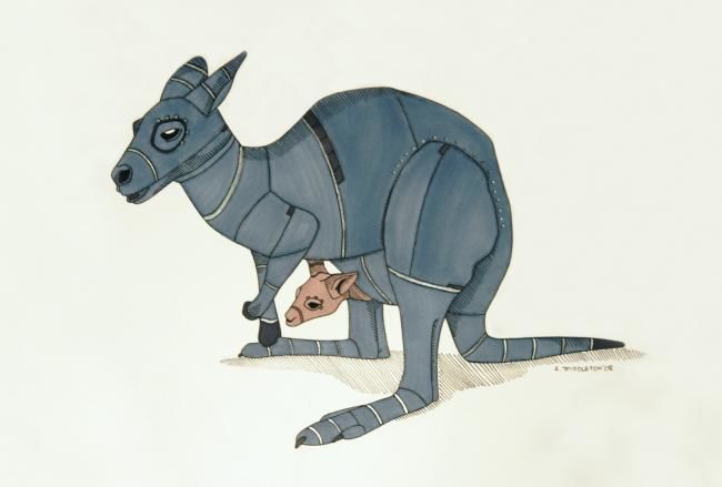 Painting titled "Australia - Kangaro…" by Amy Middleton, Original Artwork