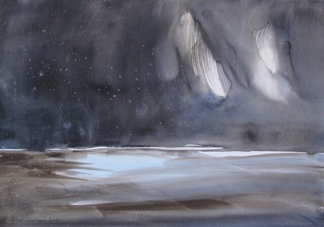Peinture intitulée "Demain sera blanc" par Muriel Buthier-Chartrain, Œuvre d'art originale, Huile