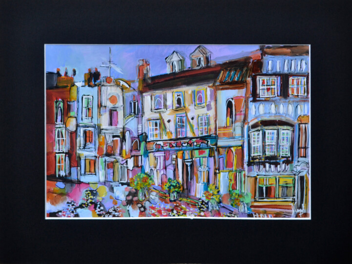 Painting titled "Just in my street" by Muriel Cayet, Original Artwork, Acrylic