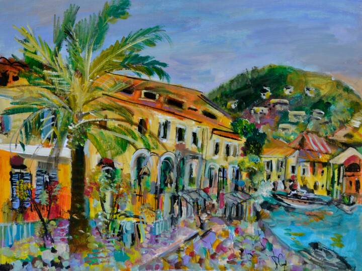 Peinture intitulée "Strada dei fiori- C…" par Muriel Cayet, Œuvre d'art originale, Acrylique