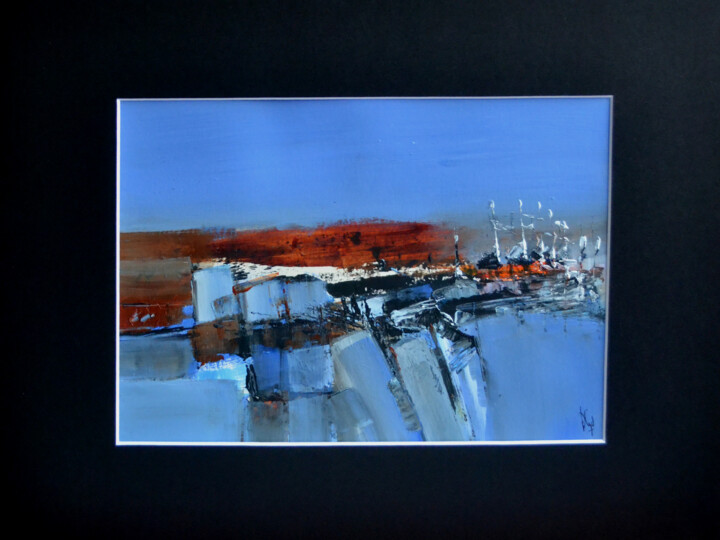 Painting titled "Départ de Dunkerque" by Muriel Cayet, Original Artwork, Acrylic