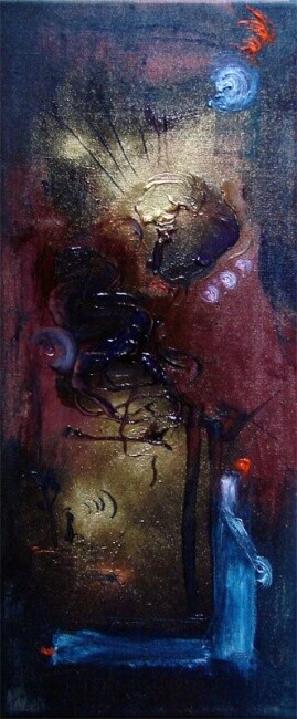 Pintura intitulada "Le soir de pluie d'…" por Muriel Cayet, Obras de arte originais
