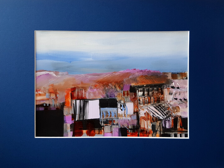 Peinture intitulée "Pink Highlands" par Muriel Cayet, Œuvre d'art originale