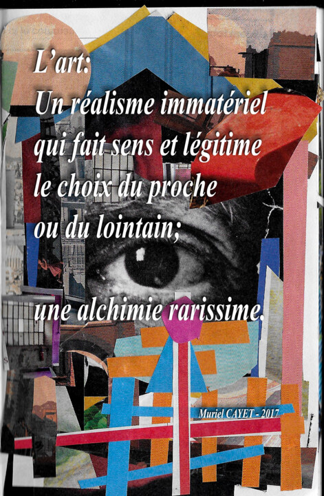 Peinture intitulée "Collage-pensée sur…" par Muriel Cayet, Œuvre d'art originale