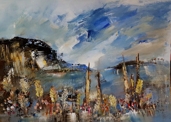 Peinture intitulée "La sagesse des pier…" par Muriel Cayet, Œuvre d'art originale, Acrylique