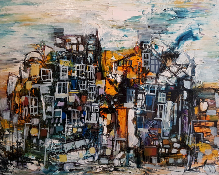 Peinture intitulée "Une vision septentr…" par Muriel Cayet, Œuvre d'art originale, Acrylique Monté sur Châssis en bois