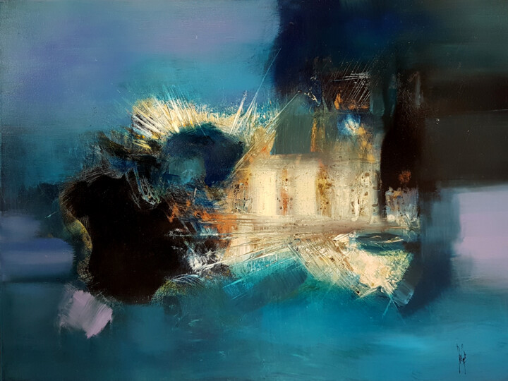 Painting titled "La maison de l'alch…" by Muriel Cayet, Original Artwork, Acrylic