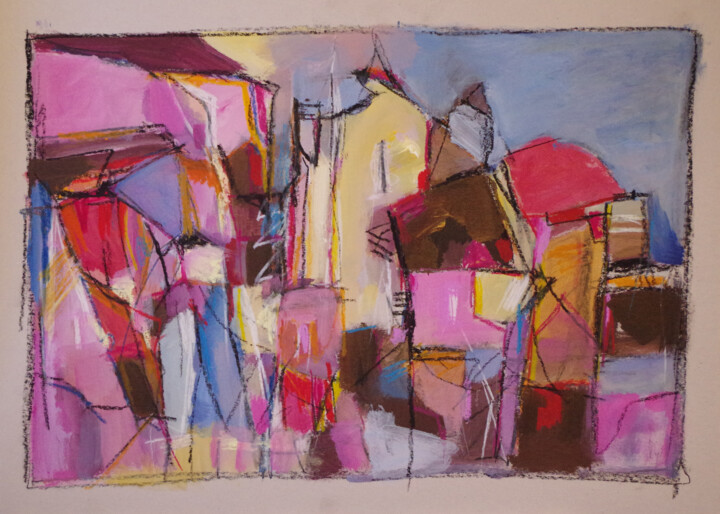 Pintura intitulada "Aventurer la couleur" por Muriel Cayet, Obras de arte originais, Acrílico