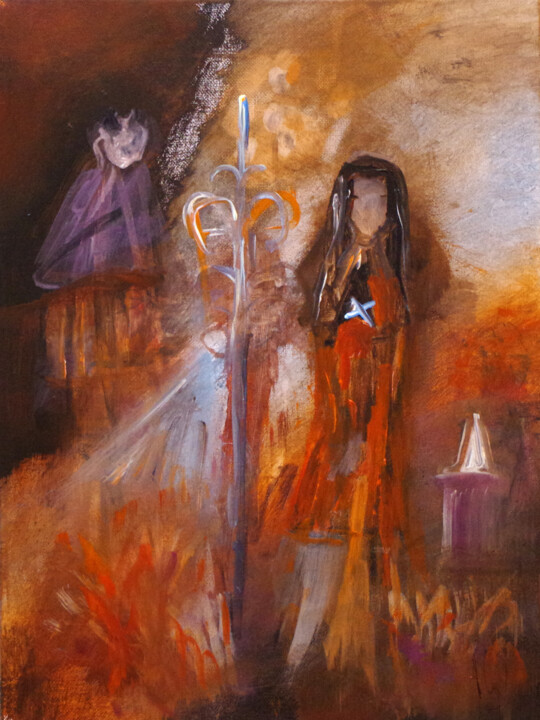 Peinture intitulée "Hopi" par Muriel Cayet, Œuvre d'art originale