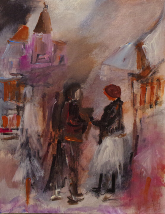 Картина под названием "Sandiens" - Muriel Cayet, Подлинное произведение искусства