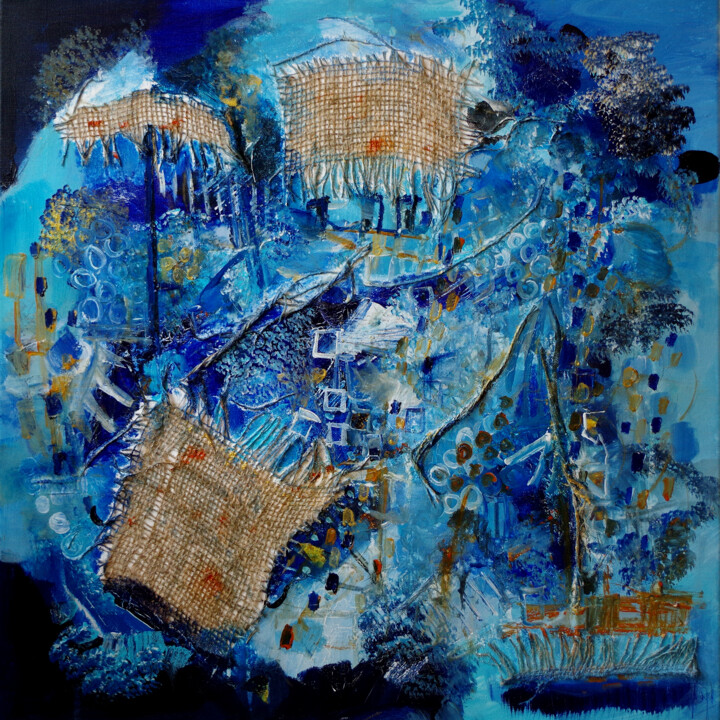 Pintura intitulada "Au-delà des mers" por Muriel Cayet, Obras de arte originais, Acrílico