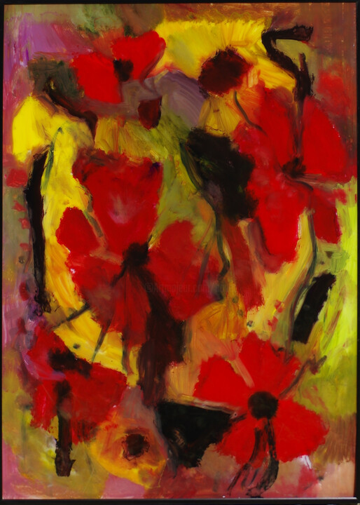 Peinture intitulée "Fleurs-formules de…" par Muriel Cayet, Œuvre d'art originale, Acrylique
