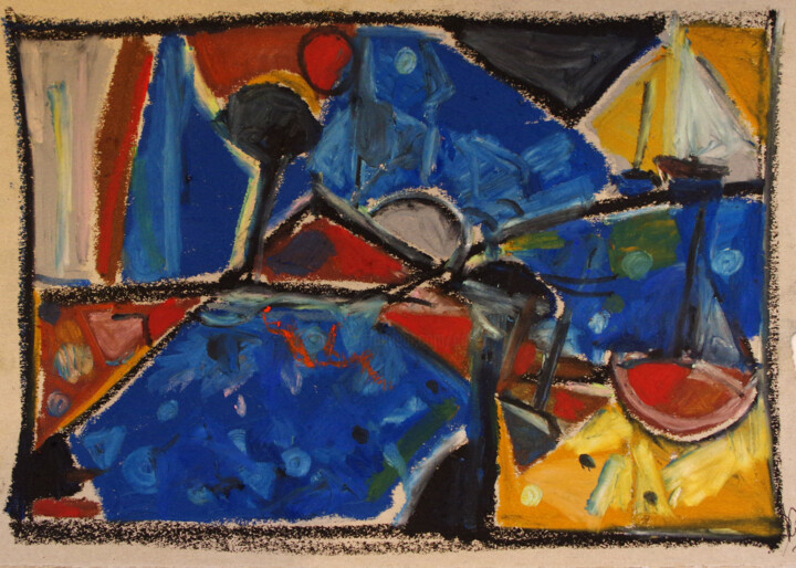Malerei mit dem Titel "Sud, sud" von Muriel Cayet, Original-Kunstwerk, Pastell