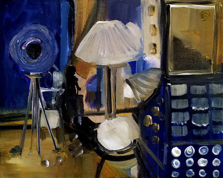 Peinture intitulée "Le studio de la pho…" par Muriel Cayet, Œuvre d'art originale, Acrylique Monté sur Carton