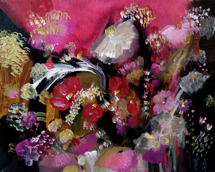 Pintura titulada "Algèbres en creuset" por Muriel Cayet, Obra de arte original, Acrílico Montado en Bastidor de camilla de m…
