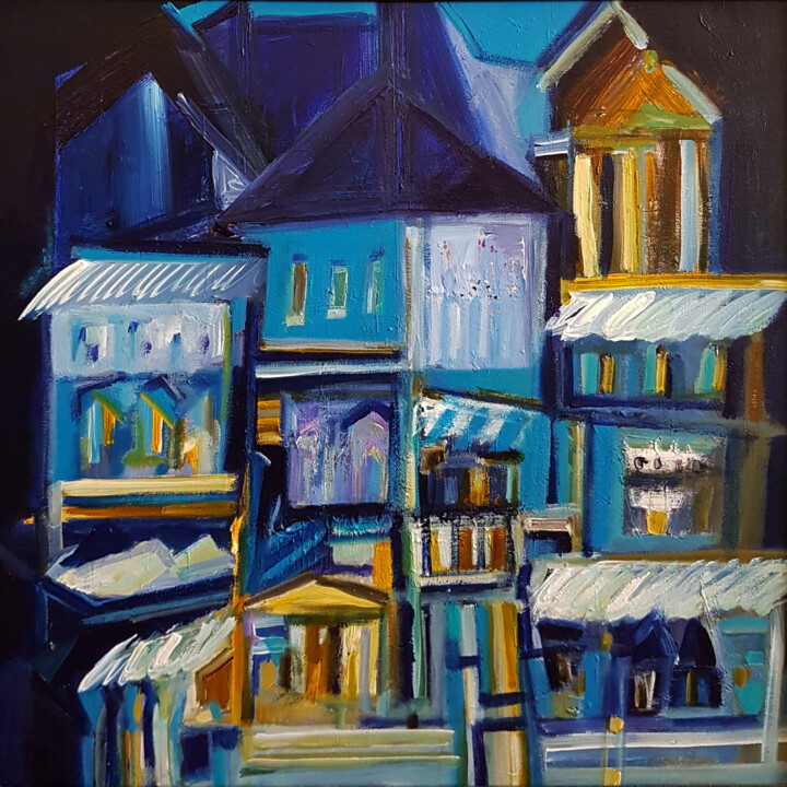 Painting titled "Dignity Stores" by Muriel Cayet, Original Artwork, Acrylic Mounted on Wood Stretcher frame