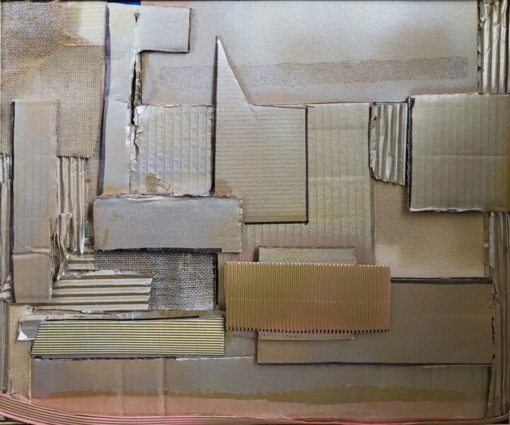 Collages titled "Architectonique GVV" by Muriel Cayet, Original Artwork, Collages Mounted on Cardboard