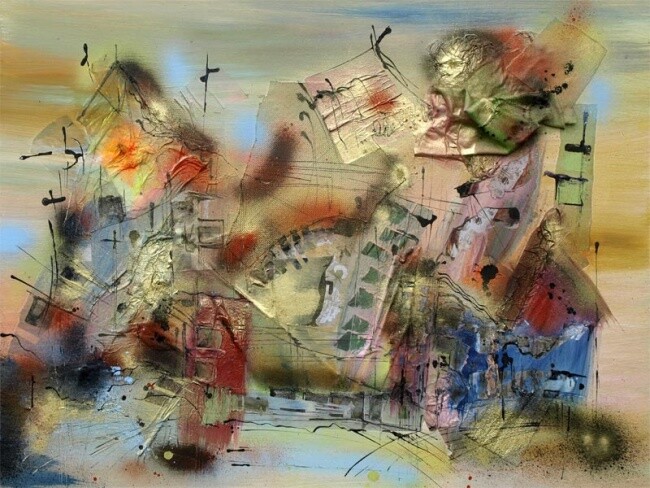 Картина под названием "Dreissigjahre 2008" - Muriel Cayet, Подлинное произведение искусства, Акрил