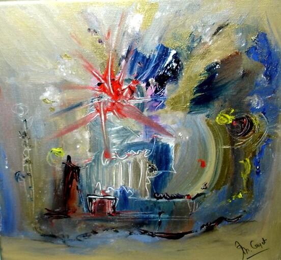 Painting titled "Le triomphe" by Muriel Cayet, Original Artwork
