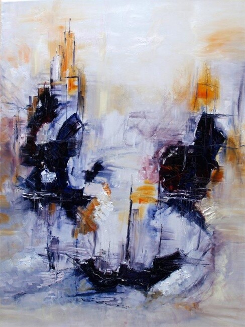 Painting titled "Fier esquif" by Muriel Cayet, Original Artwork
