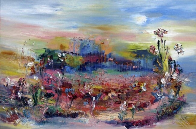 Schilderij getiteld "Luberon - Collectio…" door Muriel Cayet, Origineel Kunstwerk